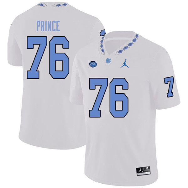 Jordan Brand Men #76 R.J. Prince North Carolina Tar Heels College Football Jerseys Sale-White